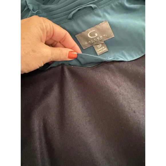 Gallery NWT Teal Women's All Seasons Button Jacket Removable Liner & Hood PS - Picture 16 of 16
